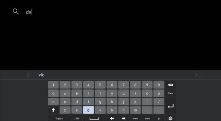 Search for VLC in the Google TV app search