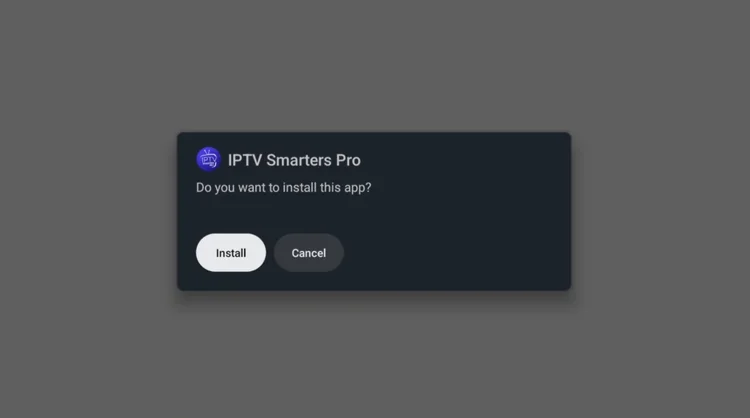 Do you want to install this app prompt with Install and Cancel buttons