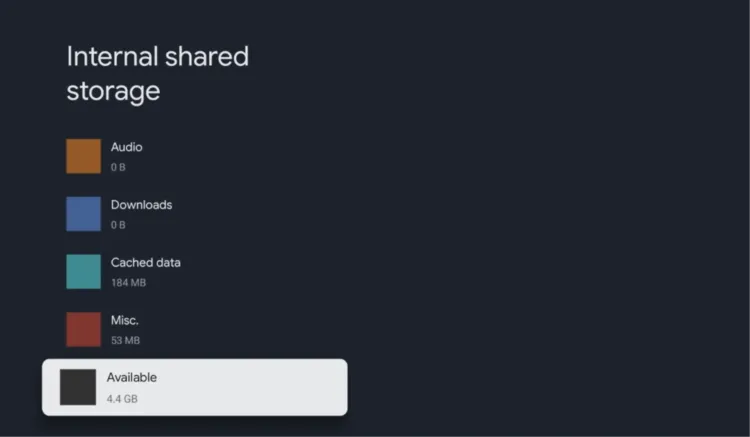 Check available storage on Google TV