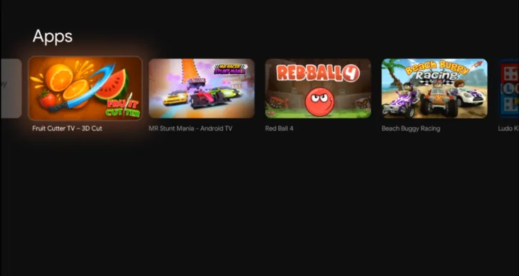 Select the Beach Racing game from the Google TV search results