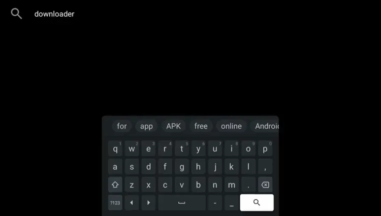Type Downloader in the Google TV app search